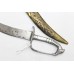 Old Dagger Knife Handmade Steel Blade Horse Steel Handle Brass Sheath P - 219
